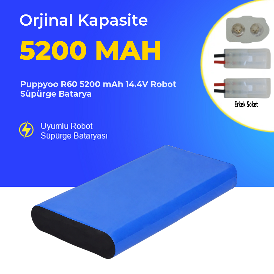Puppyoo R60 5200 mAh 14.4V Robot Süpürge Batarya