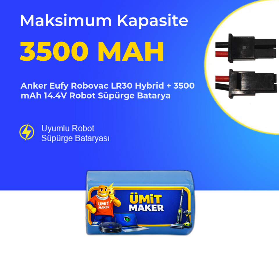 Anker Eufy Robovac LR30 Hybrid + 3500 mAh 14.4V Robot Süpürge Batarya