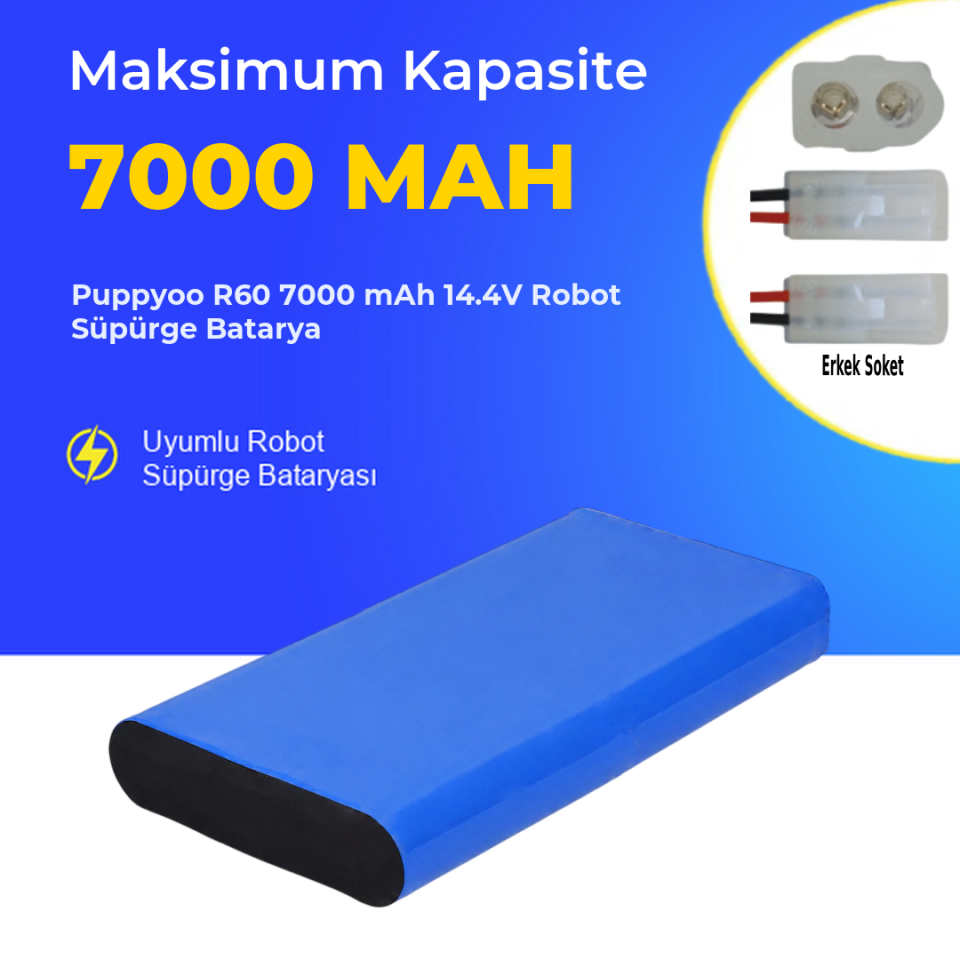Puppyoo R60 7000 mAh 14.4V Robot Süpürge Batarya