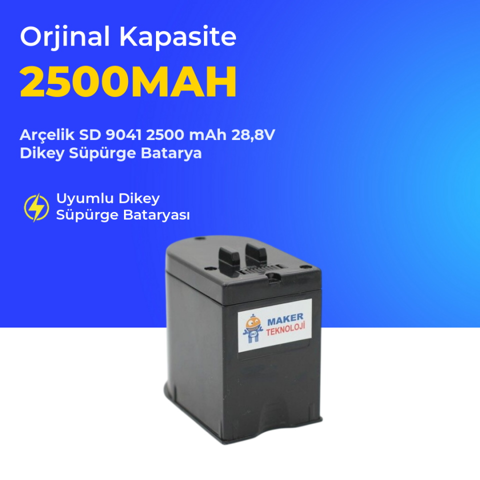 Arçelik SD 9041 2500 mAh 28,8V Dikey Süpürge Batarya