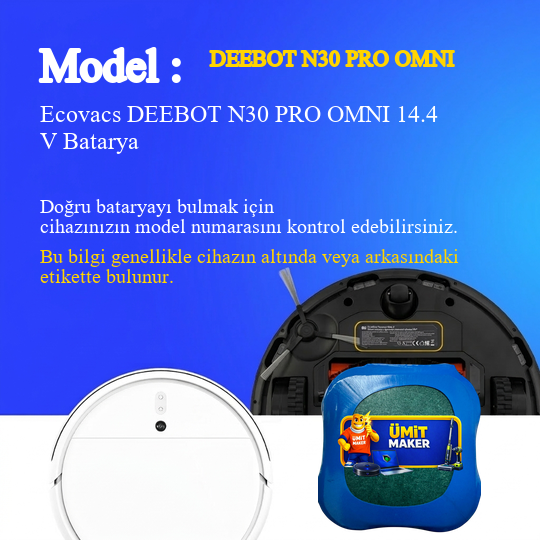 Ecovacs DEEBOT N30 PRO OMNI 5200 mAh Batarya