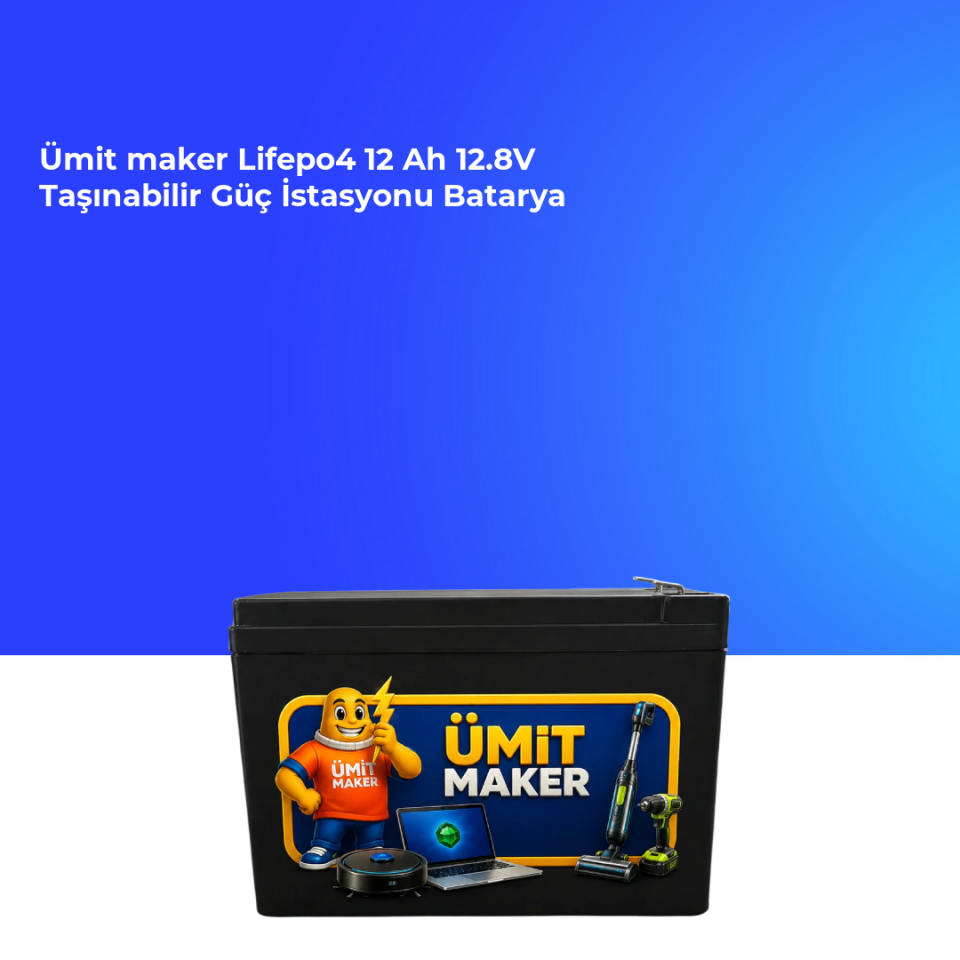 Lifepo4 12 Ah 12.8V Taşınabilir Güç İstasyonu Batarya