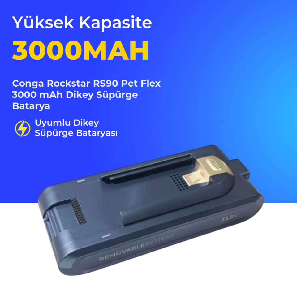 Conga Rockstar RS90 Pet Flex 3000 mAh Dikey Süpürge Batarya