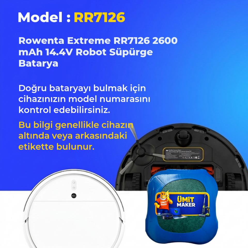 Rowenta Extreme RR7126 2600 mAh 14.4V Robot Süpürge Batarya