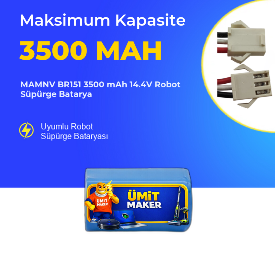 MAMNV BR151 3500 mAh 14.4V Robot Süpürge Batarya