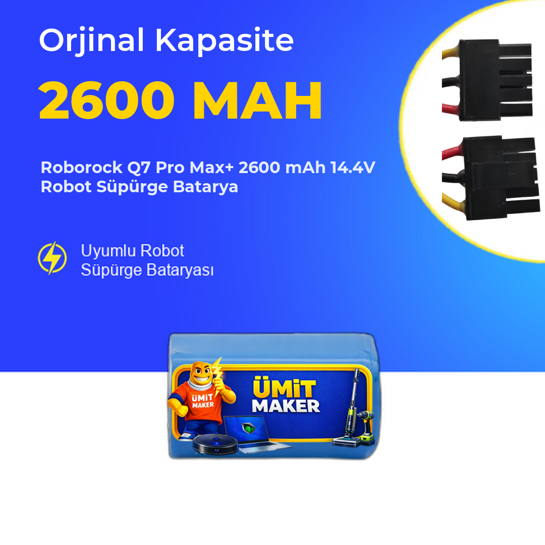 Roborock Q7 Pro Max+ 2600 mAh 14.4V Robot Süpürge Batarya