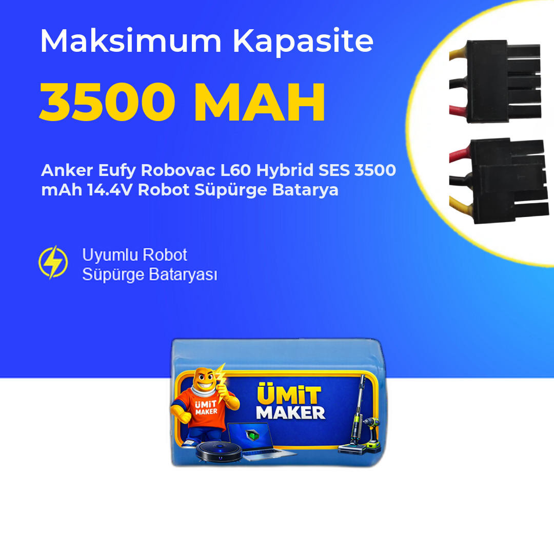 Anker Eufy Robovac L60 Hybrid SES 3500 mAh 14.4V Robot Süpürge Batarya