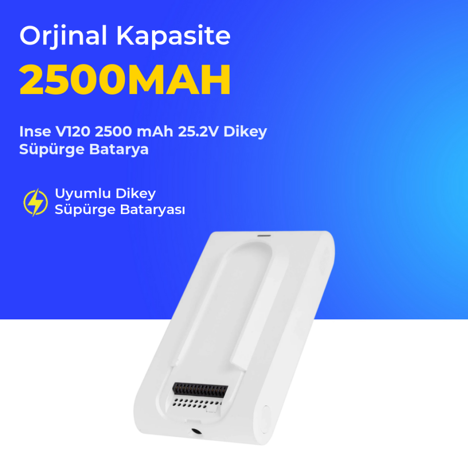 Inse V120 2500 mAh 25.2V Dikey Süpürge Batarya
