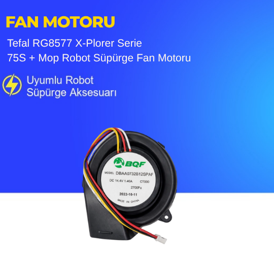 Tefal RG8577 X-Plorer Serie 75S + Mop Robot Süpürge Fan Motoru
