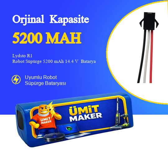 Lydsto R1 Robot Süpürge 5200 mAh 14.4 V  Batarya – Orjinal Uyumlu Uzun Ömürlü, Yüksek Performans Pil