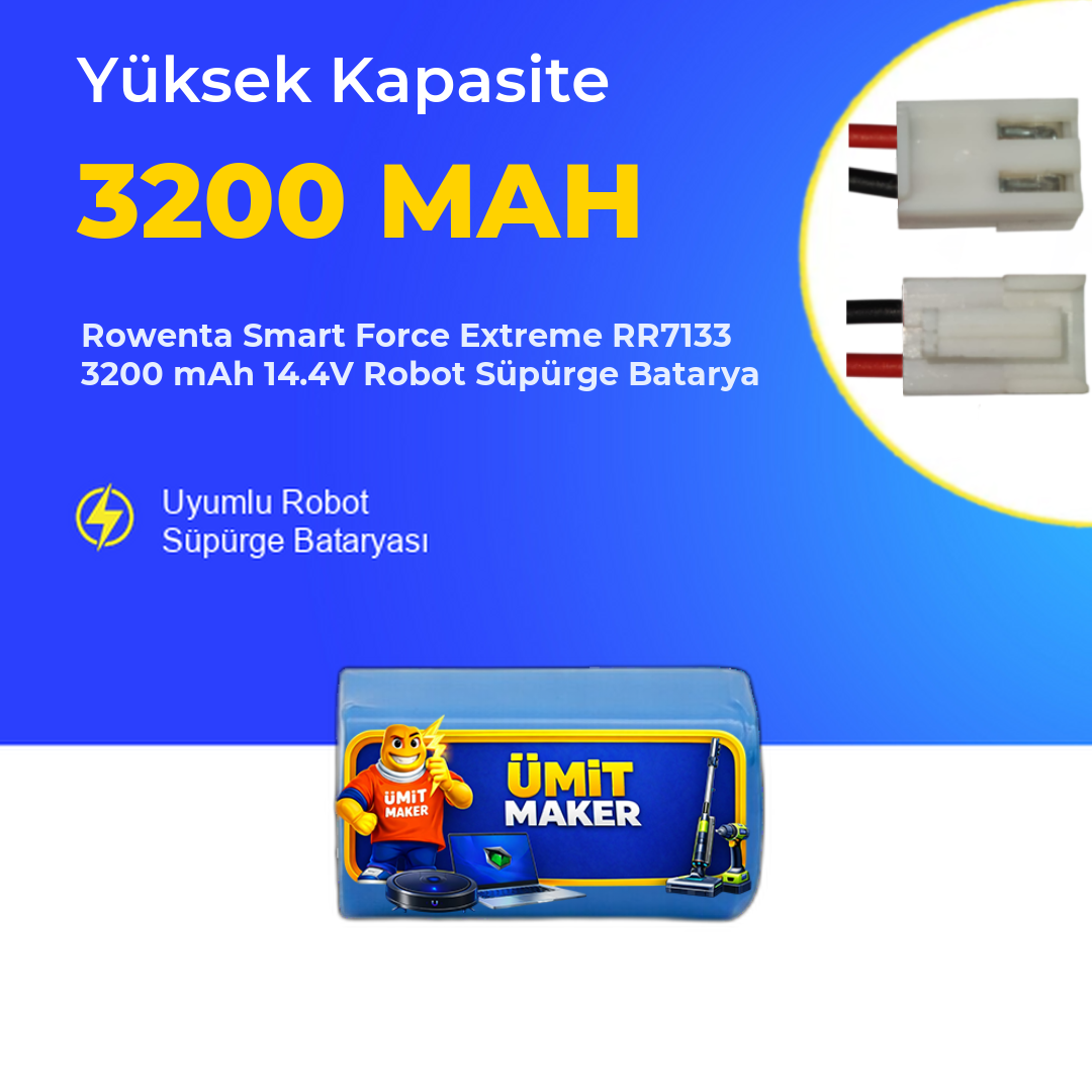 Rowenta Smart Force Extreme RR7133 3200 mAh 14.4V Robot Süpürge Batarya