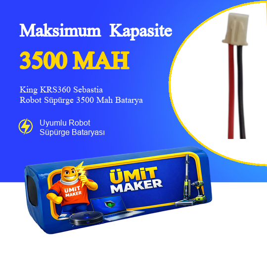 King KRS360 Sebastia Robot Süpürge 3500 Mah Batarya