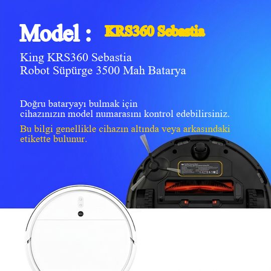 King KRS360 Sebastia Robot Süpürge 3500 Mah Batarya