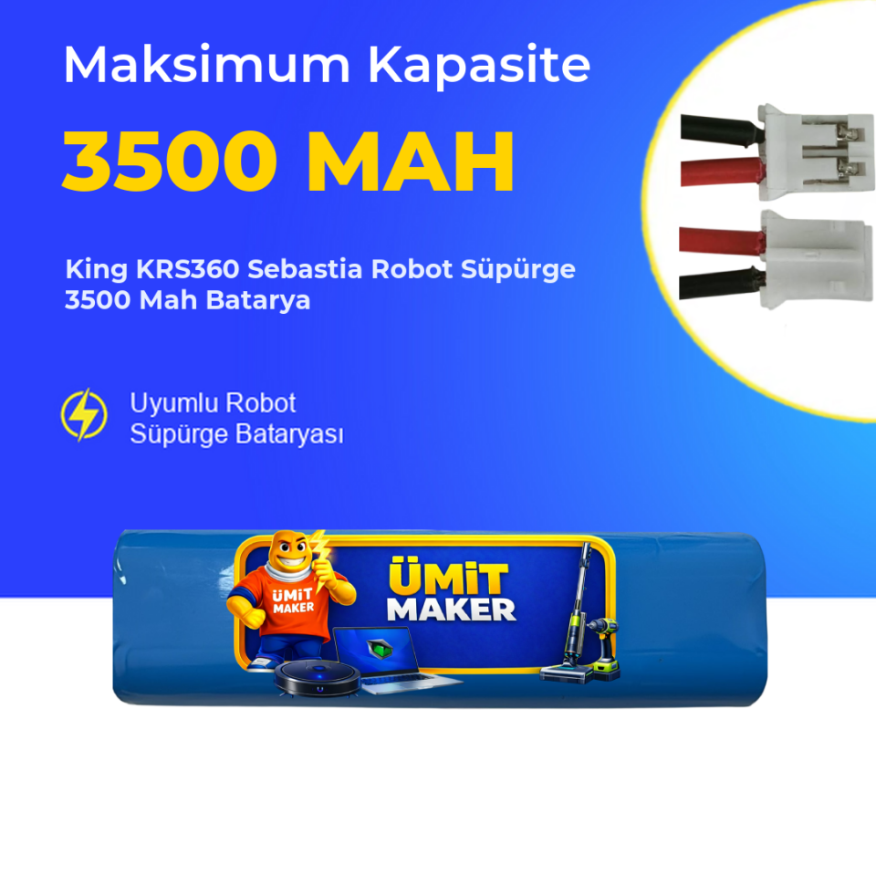 King KRS360 Sebastia Robot Süpürge 3500 Mah Batarya