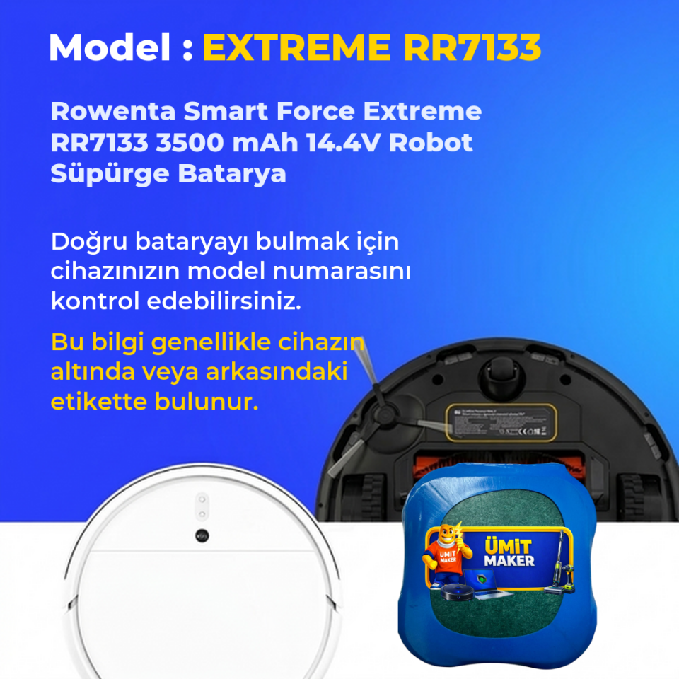 Rowenta Smart Force Extreme RR7133 3500 mAh 14.4V Robot Süpürge Batarya