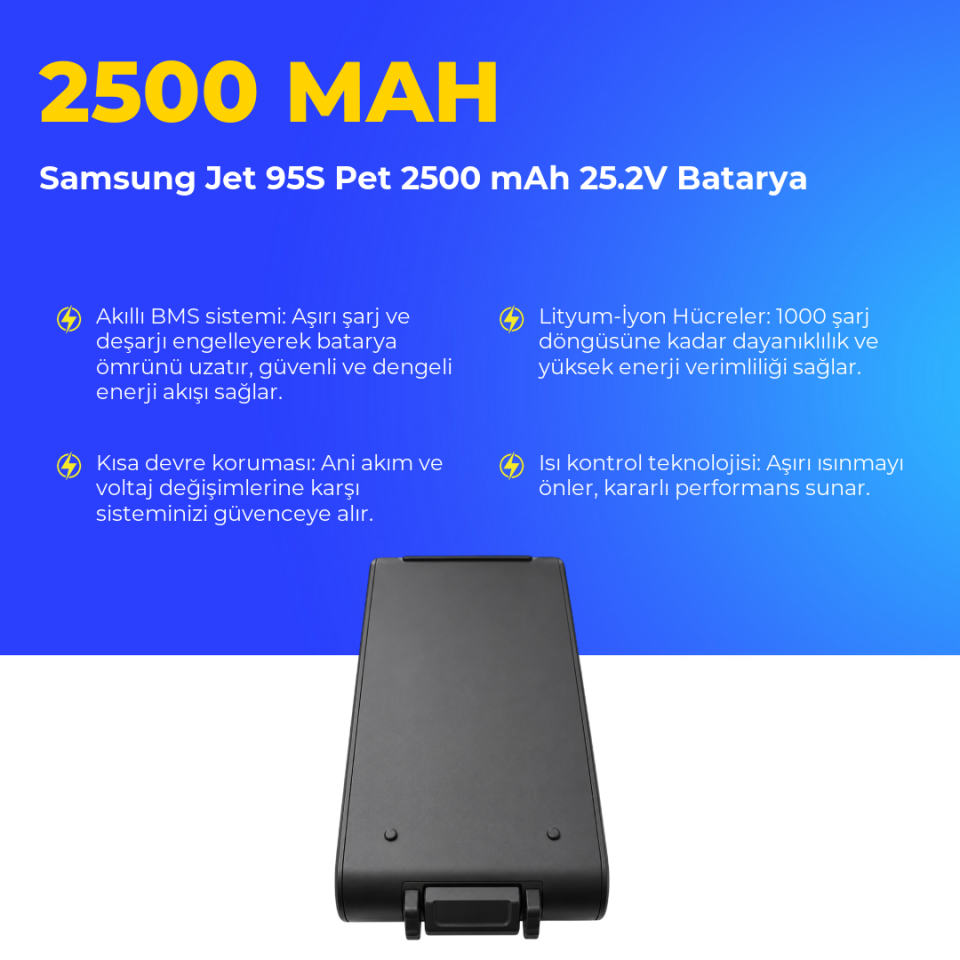 Samsung Jet 95S Pet 2500 mAh 25.2V Batarya