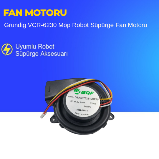 Grundig VCR-6230 Mop Robot Süpürge Fan Motoru