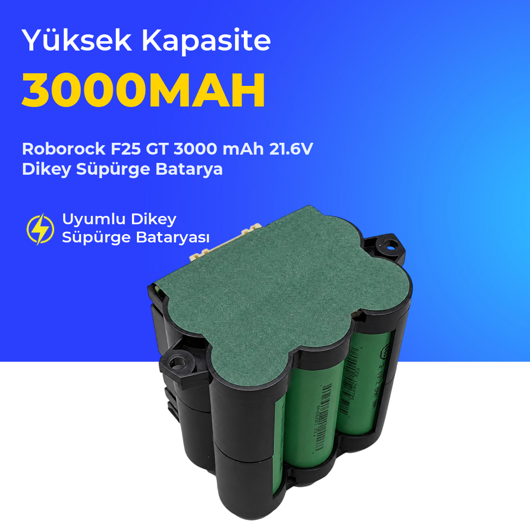Roborock F25 GT 3000 mAh 21.6V Dikey Süpürge Batarya