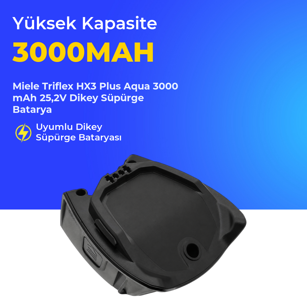 Miele Triflex HX3 Plus Aqua 3000 mAh 25,2V Dikey Süpürge Batarya