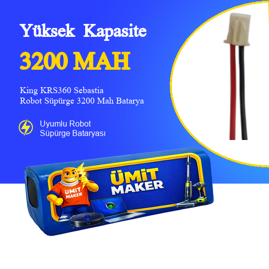 King KRS360 Sebastia Robot Süpürge 3200 Mah Batarya