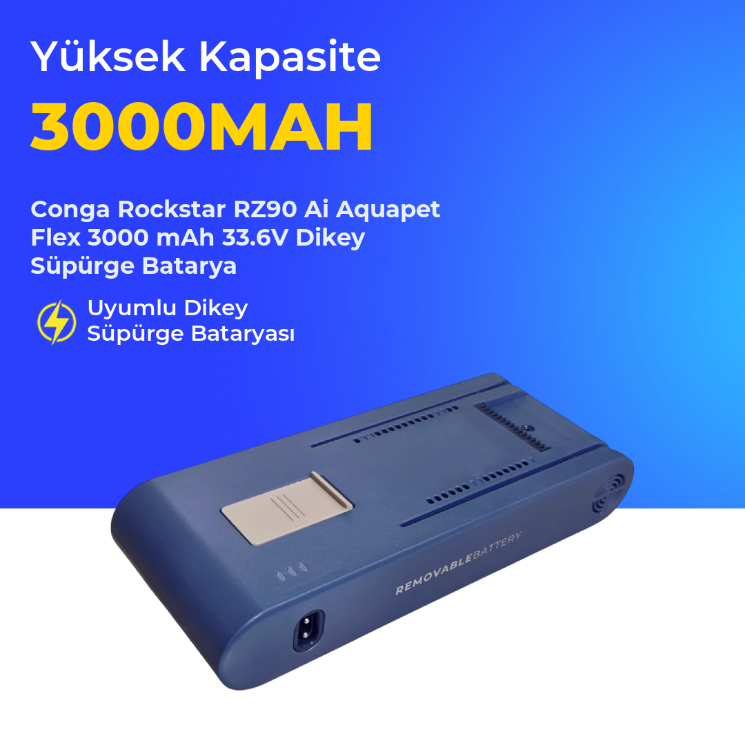 Conga Rockstar RZ90 Ai Aquapet Flex 3000 mAh 33.6V Dikey Süpürge Batarya