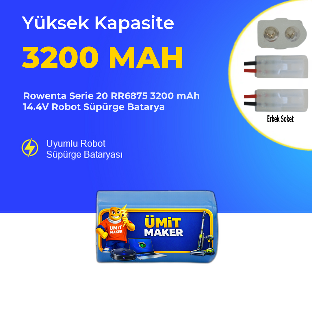 Rowenta Serie 20 RR6875 3200 mAh 14.4V Robot Süpürge Batarya
