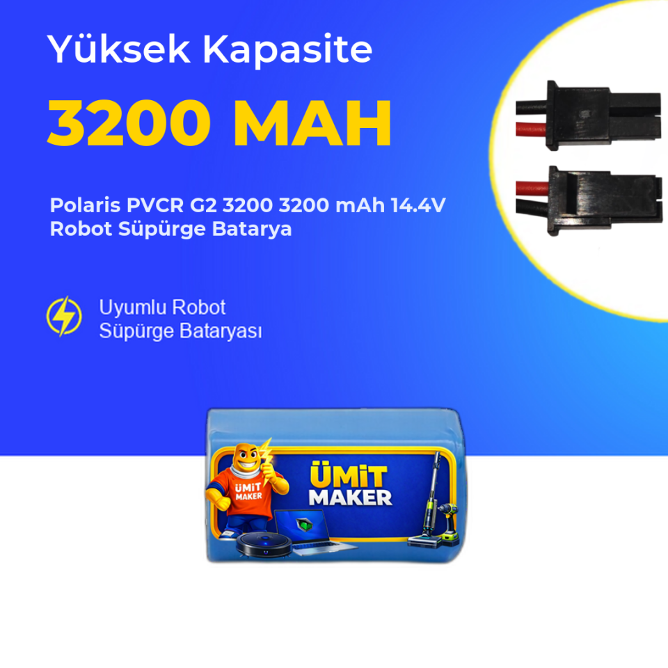 Polaris PVCR G2 3200 3200 mAh 14.4V Robot Süpürge Batarya