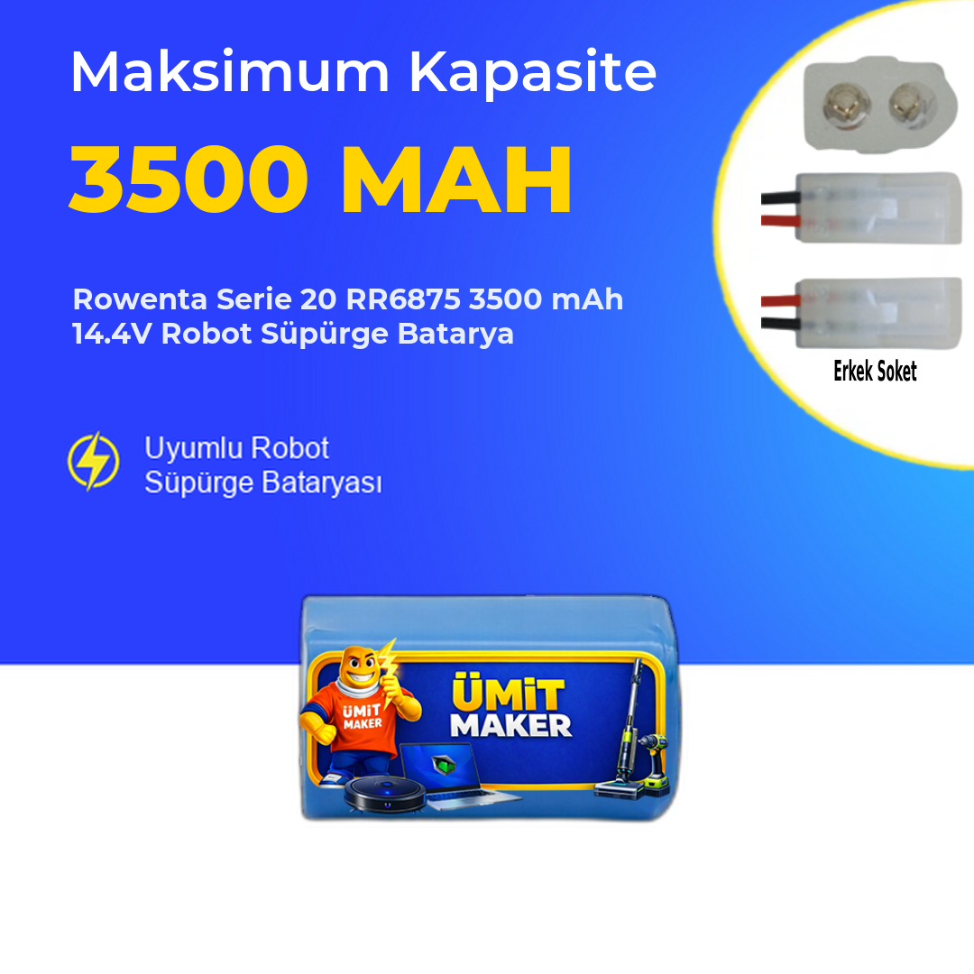 Rowenta Serie 20 RR6875 3500 mAh 14.4V Robot Süpürge Batarya