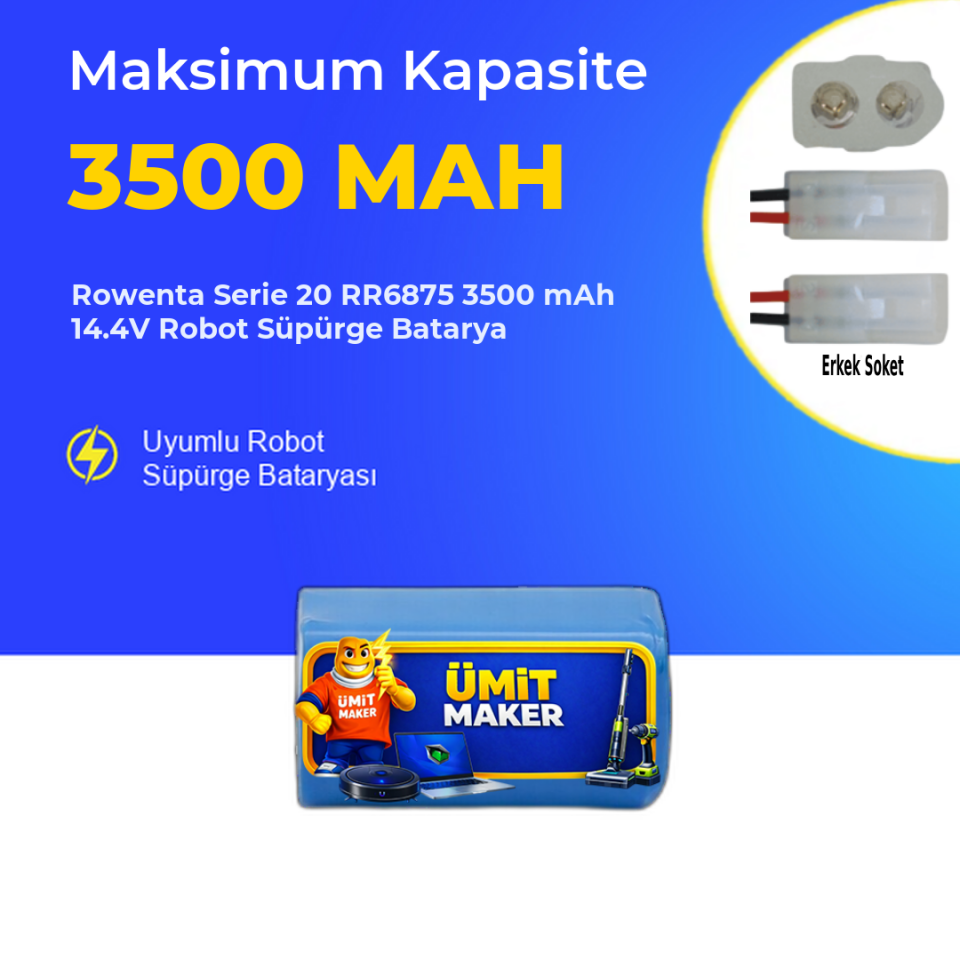 Rowenta Serie 20 RR6875 3500 mAh 14.4V Robot Süpürge Batarya