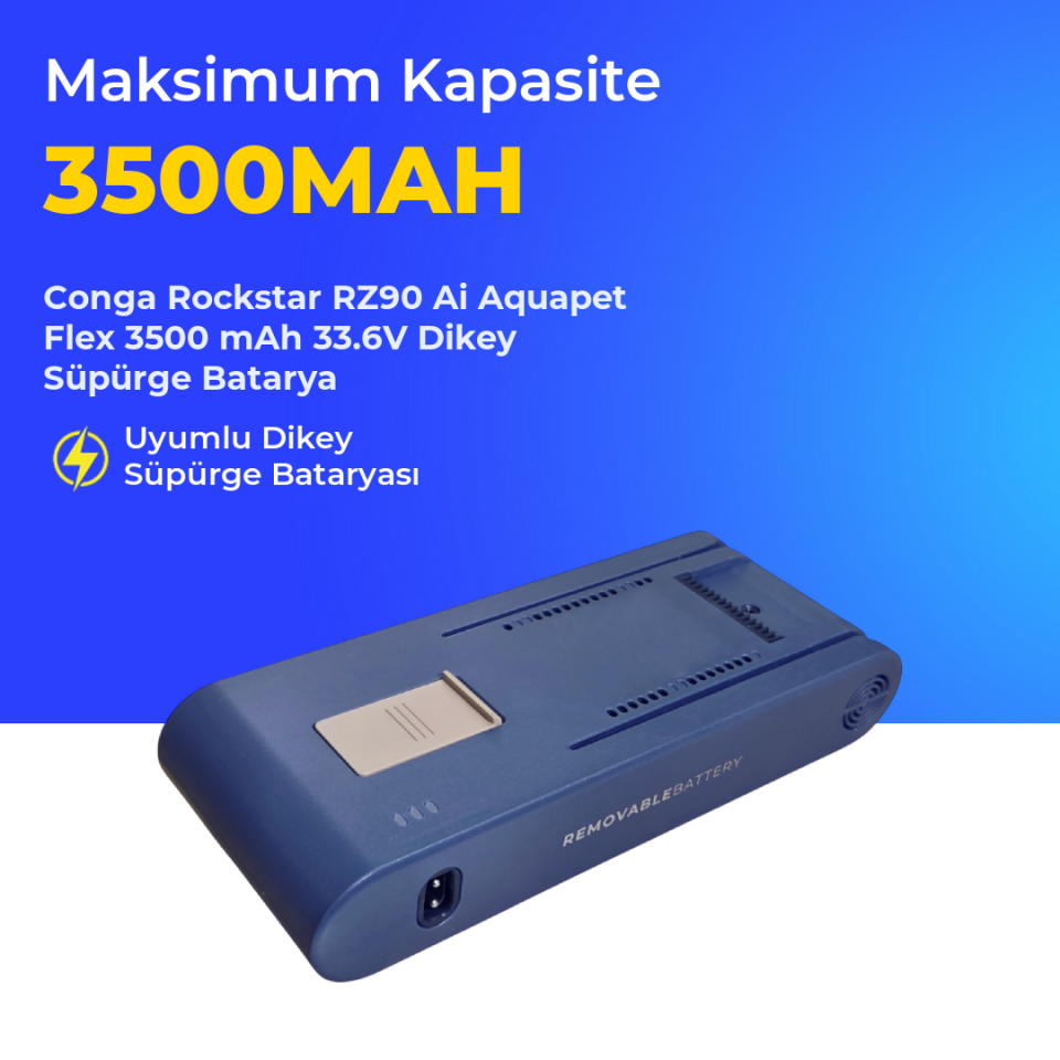 Conga Rockstar RZ90 Ai Aquapet Flex 3500 mAh 33.6V Dikey Süpürge Batarya