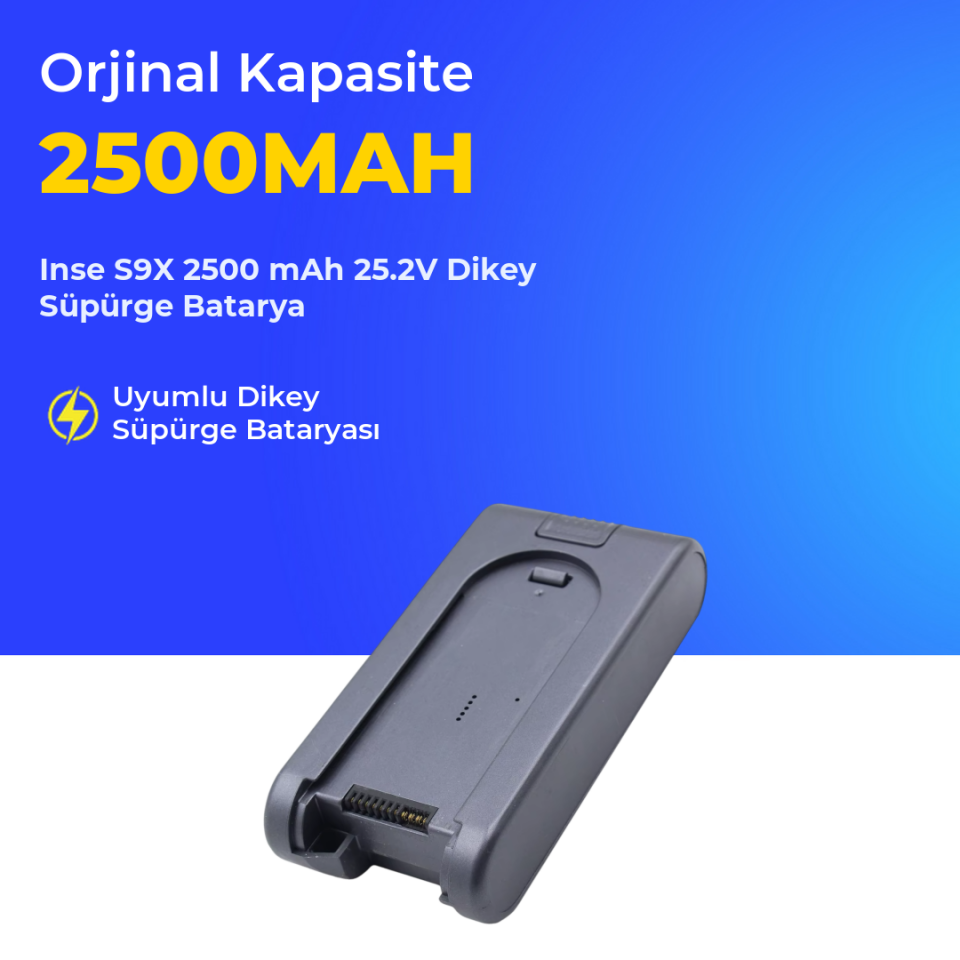 Inse S9X 2500 mAh 25.2V Dikey Süpürge Batarya