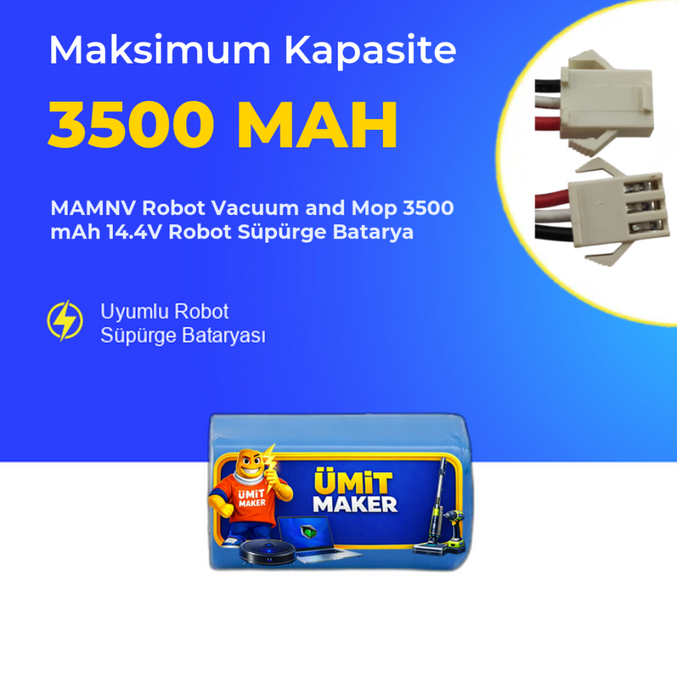 MAMNV Robot Vacuum and Mop 3500 mAh 14.4V Robot Süpürge Batarya