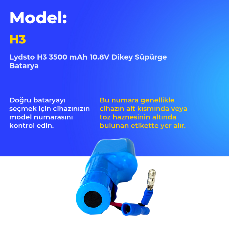Lydsto H3 3500 mAh 10.8V Dikey Süpürge Batarya