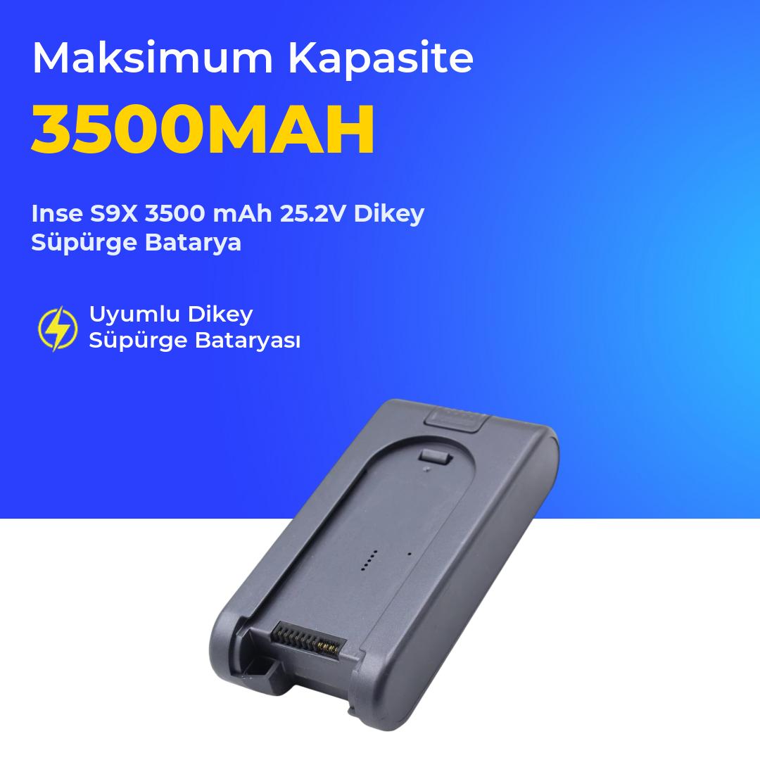 Inse S9X 3500 mAh 25.2V Dikey Süpürge Batarya