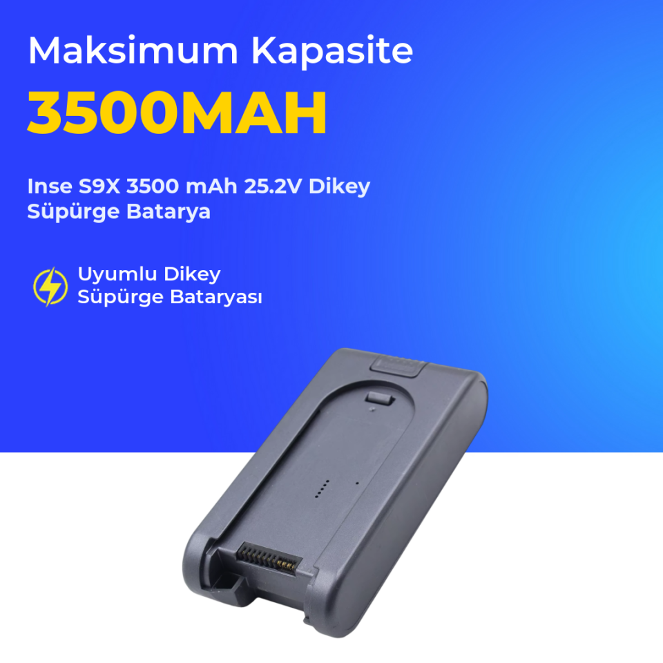 Inse S9X 3500 mAh 25.2V Dikey Süpürge Batarya