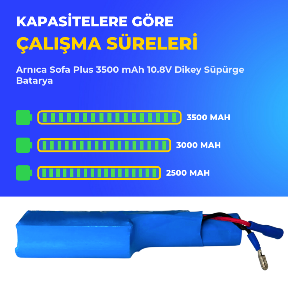 Arnıca Sofa Plus 3500 mAh 10.8V Dikey Süpürge Batarya
