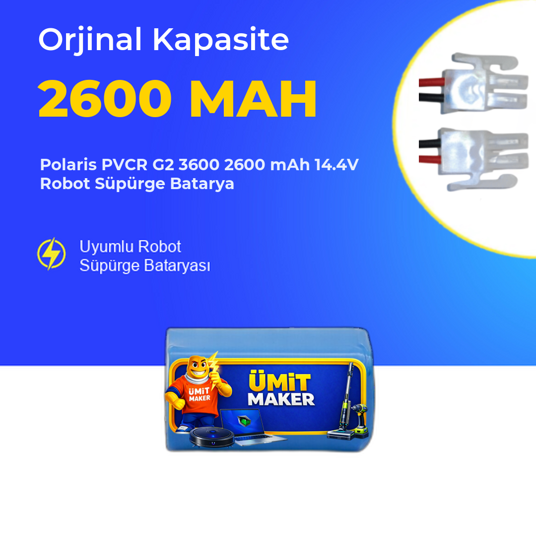 Polaris PVCR G2 3600 2600 mAh 14.4V Robot Süpürge Batarya