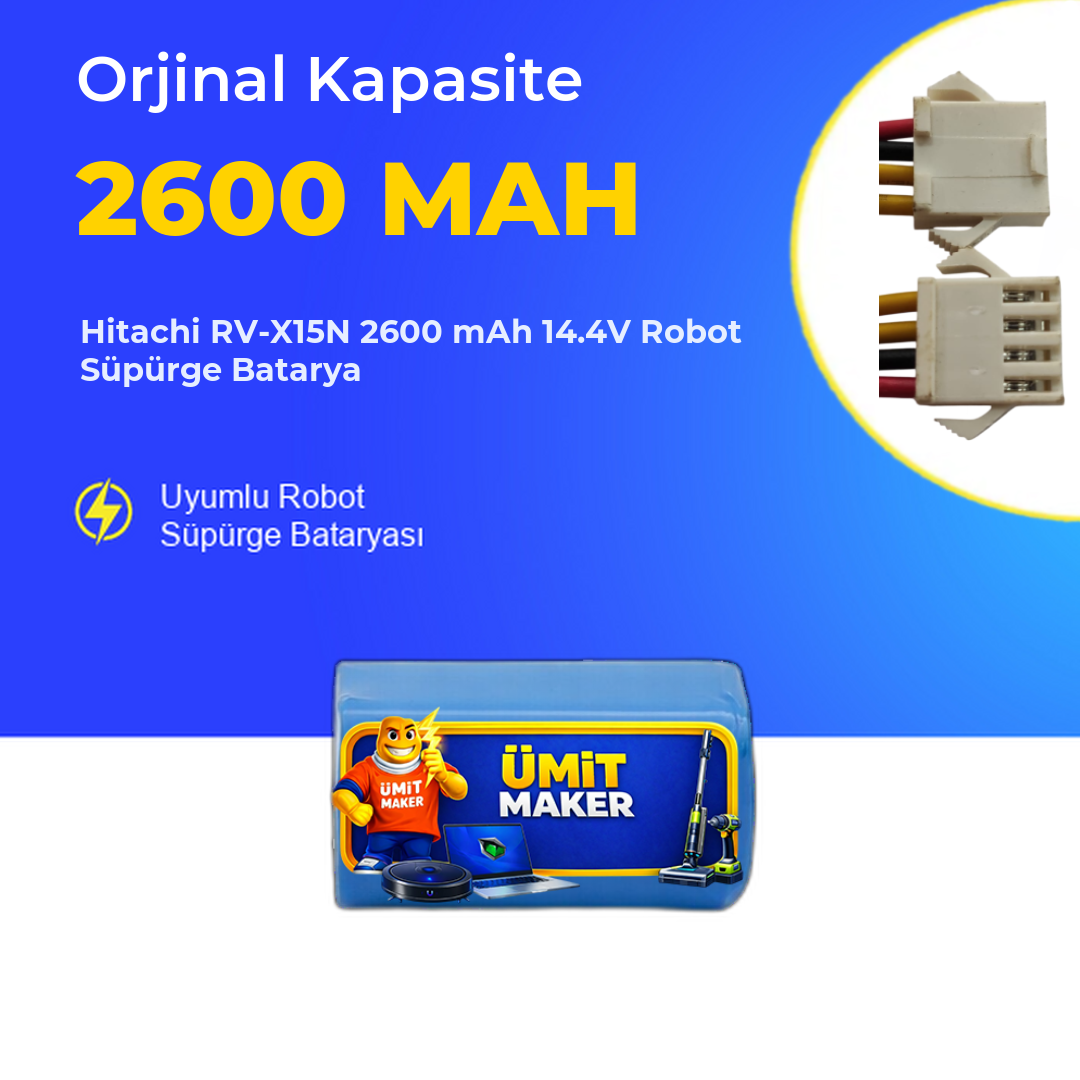 Hitachi RV-X15N 2600 mAh 14.4V Robot Süpürge Batarya