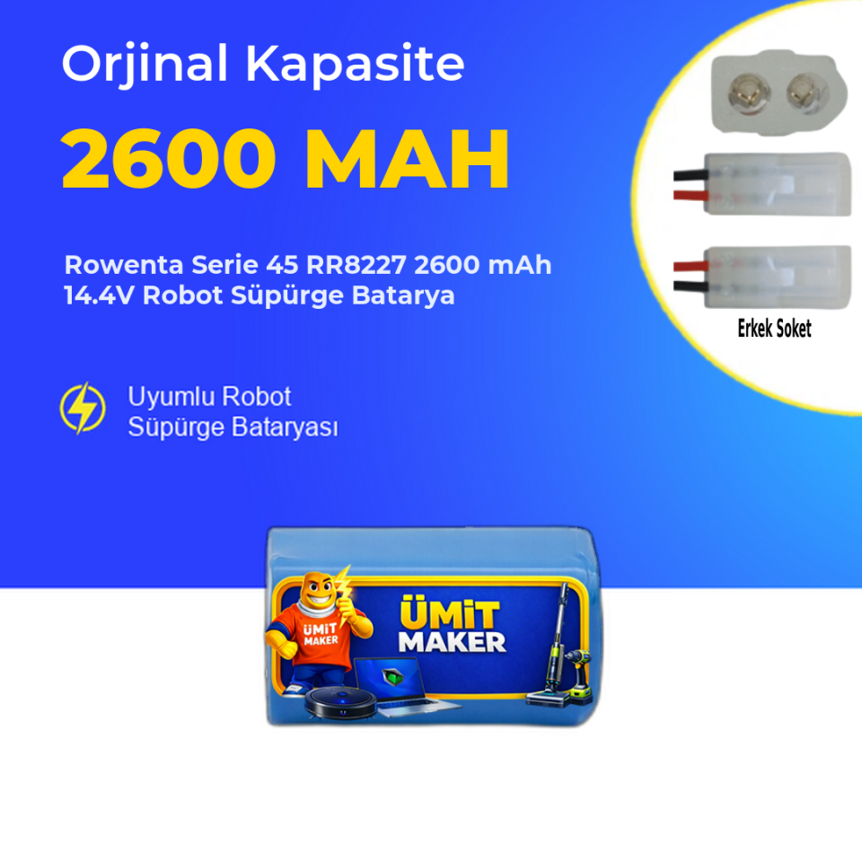 Rowenta Serie 45 RR8227 2600 mAh 14.4V Robot Süpürge Batarya
