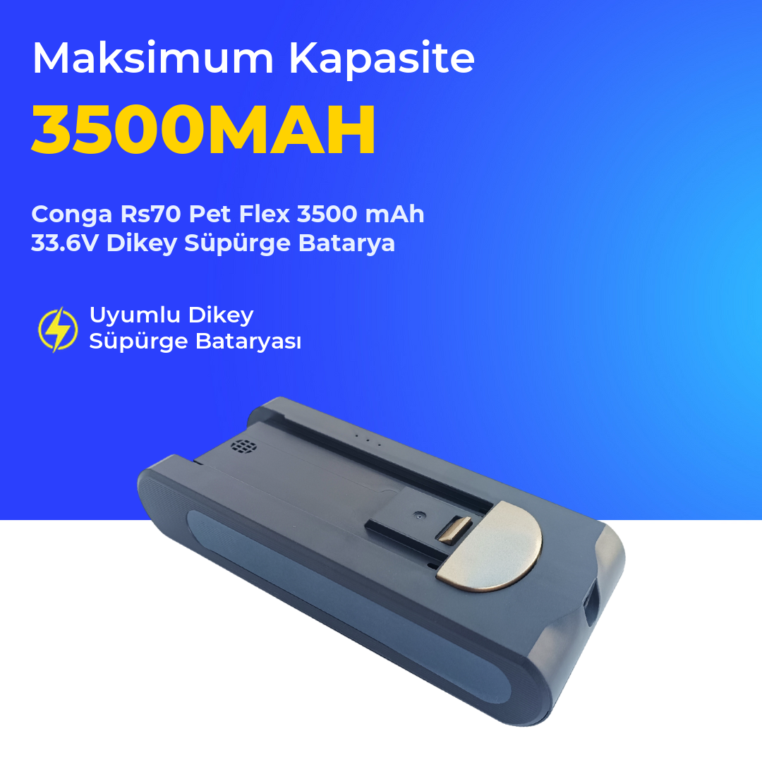 Conga Rs70 Pet Flex 3500 mAh 33.6V Dikey Süpürge Batarya