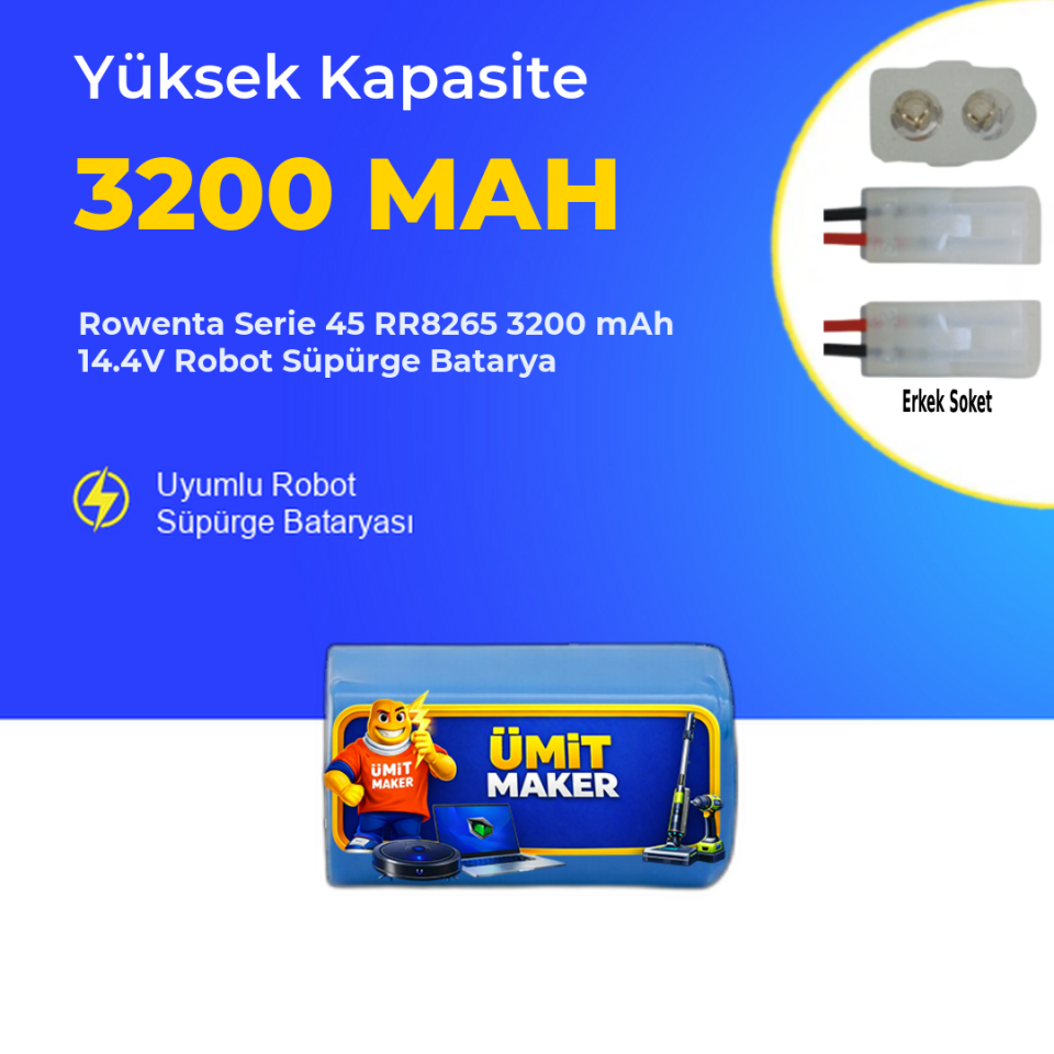 Rowenta Serie 45 RR8265 3200 mAh 14.4V Robot Süpürge Batarya