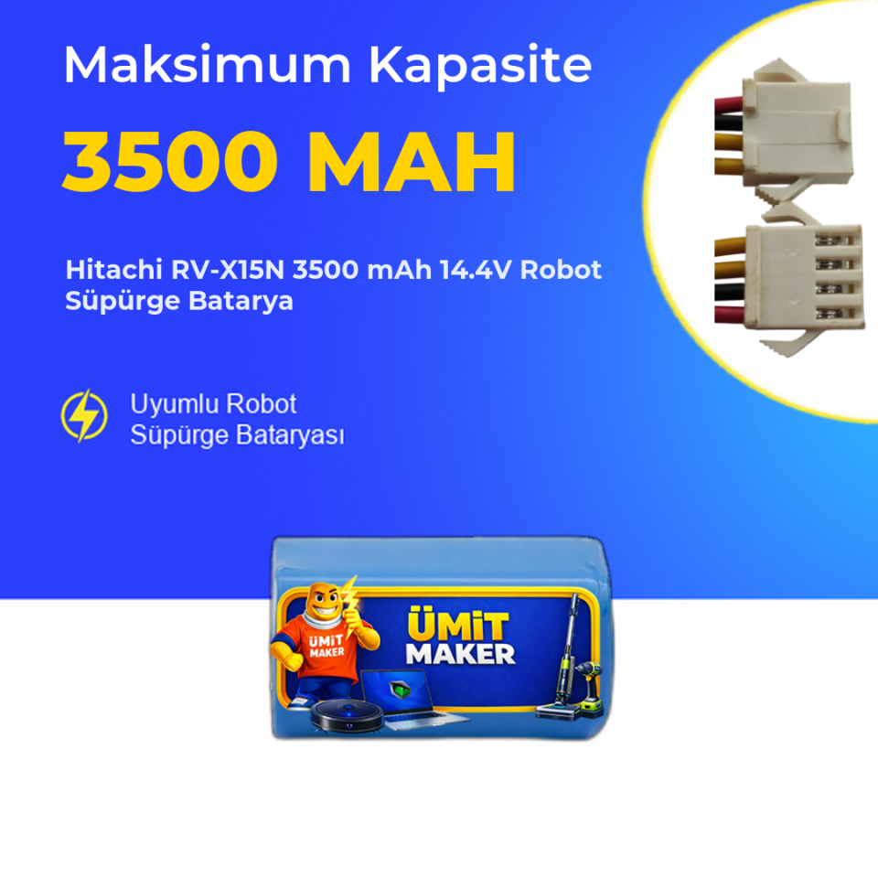 Hitachi RV-X15N 3500 mAh 14.4V Robot Süpürge Batarya