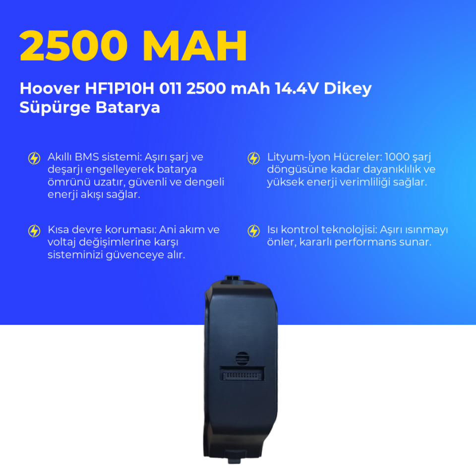 Hoover HF1P10H 011 2500 mAh 14.4V Dikey Süpürge Batarya