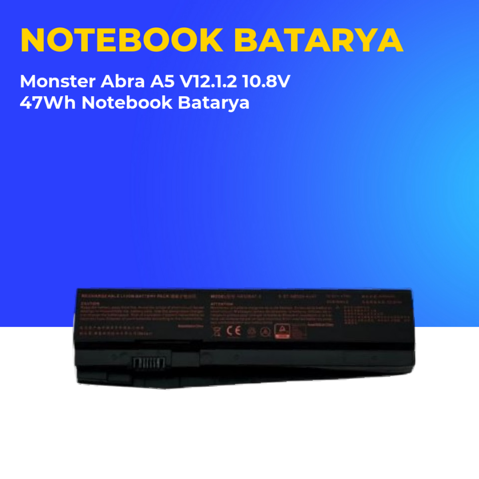 Monster Abra A5 V12.1.2 10.8V 47Wh Notebook Batarya