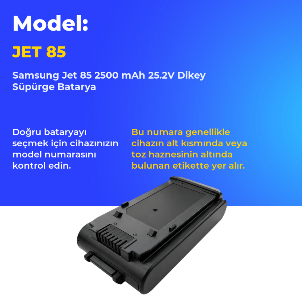 Samsung Jet 85 2500 mAh 25.2V Dikey Süpürge Batarya