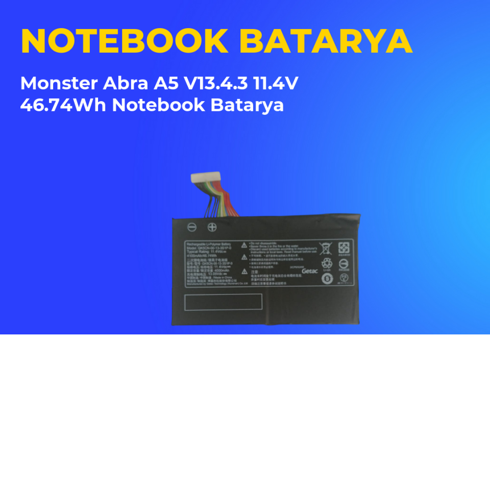 Monster Abra A5 V13.4.3 11.4V 46.74Wh Notebook Batarya