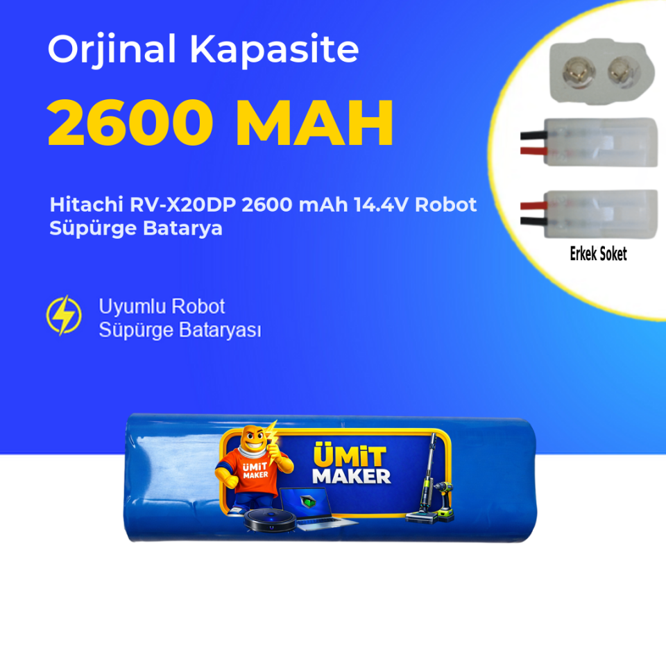 Hitachi RV-X20DP 2600 mAh 14.4V Robot Süpürge Batarya