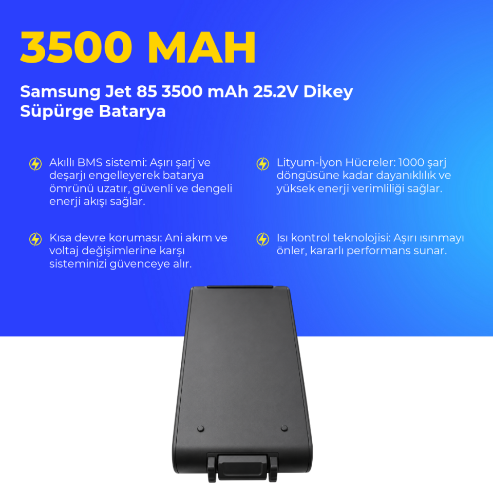 Samsung Jet 85 3500 mAh 25.2V Dikey Süpürge Batarya