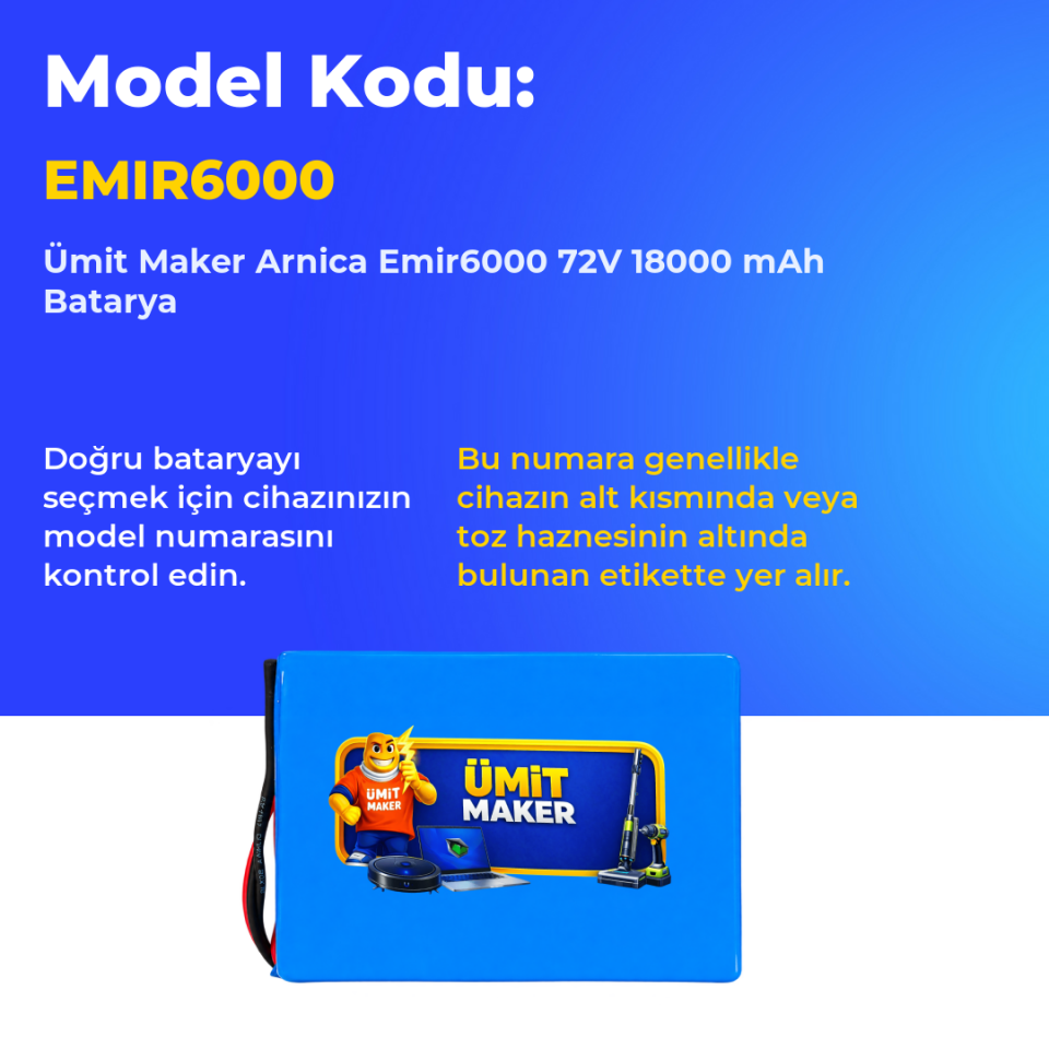 Arnica Emir6000 72V 18000 mAh Batarya