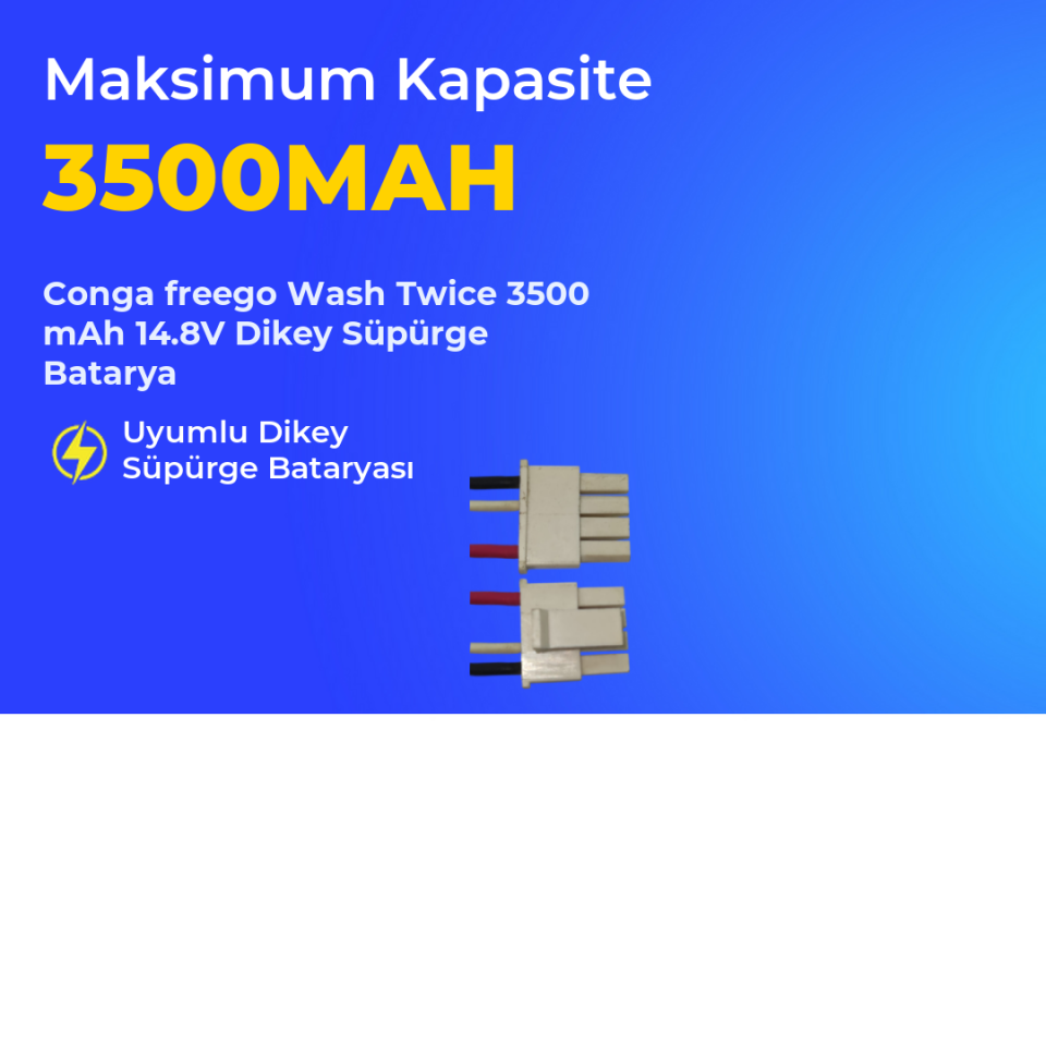 Conga freego Wash Twice 3500 mAh 14.8V Dikey Süpürge Batarya